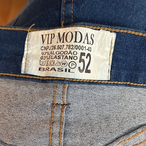 VIP MODAS Brasil Destroyed Denim Skort NWT Plus Size 52 - Picture 7 of 10